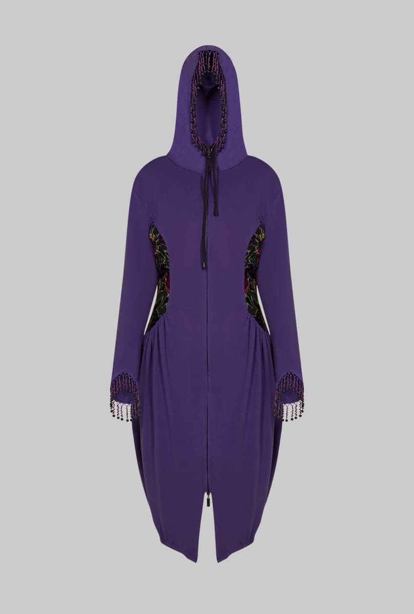Hand Beaded Hoodie Dress