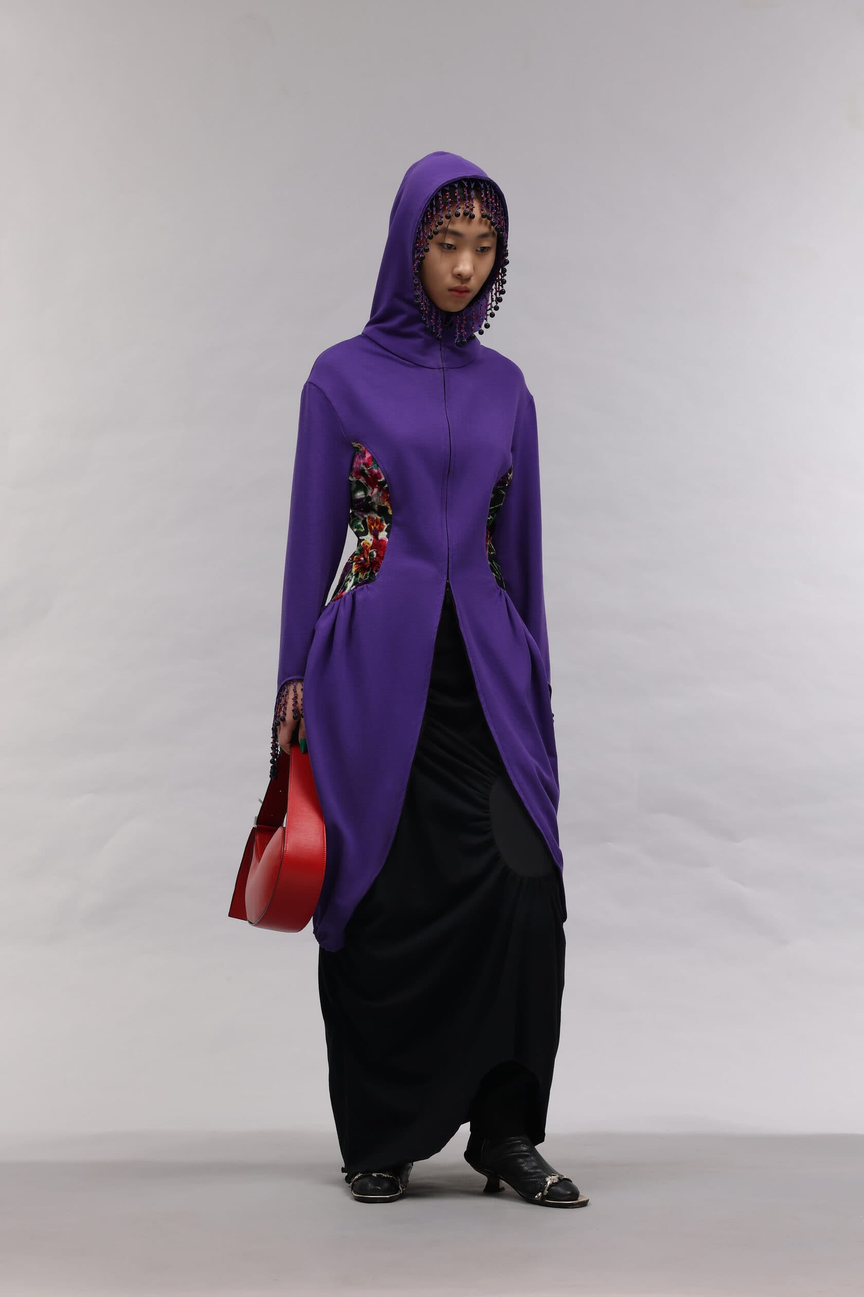Hand Beaded Hoodie Dress