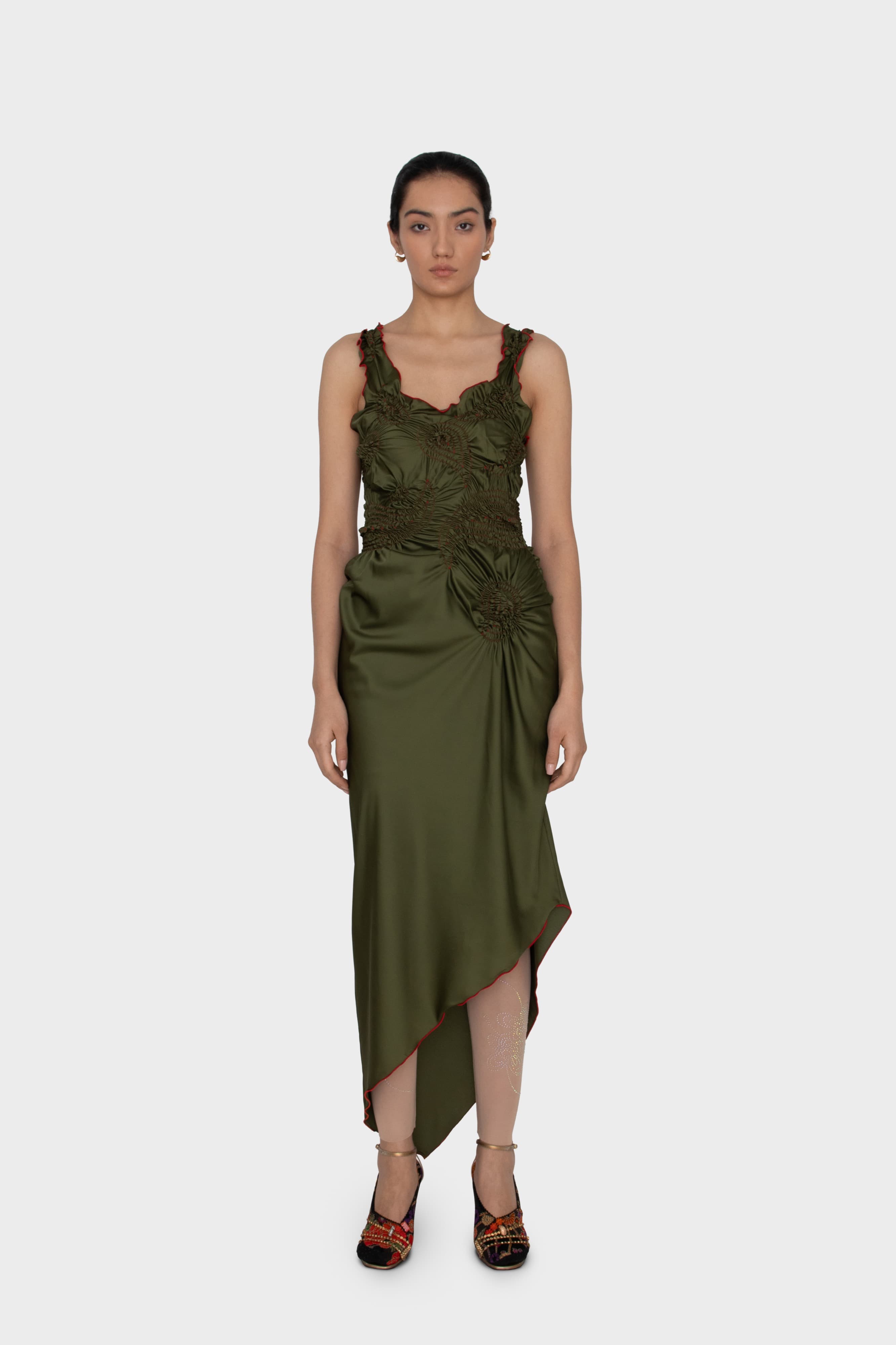 Markiza Paisley Dress In Satin