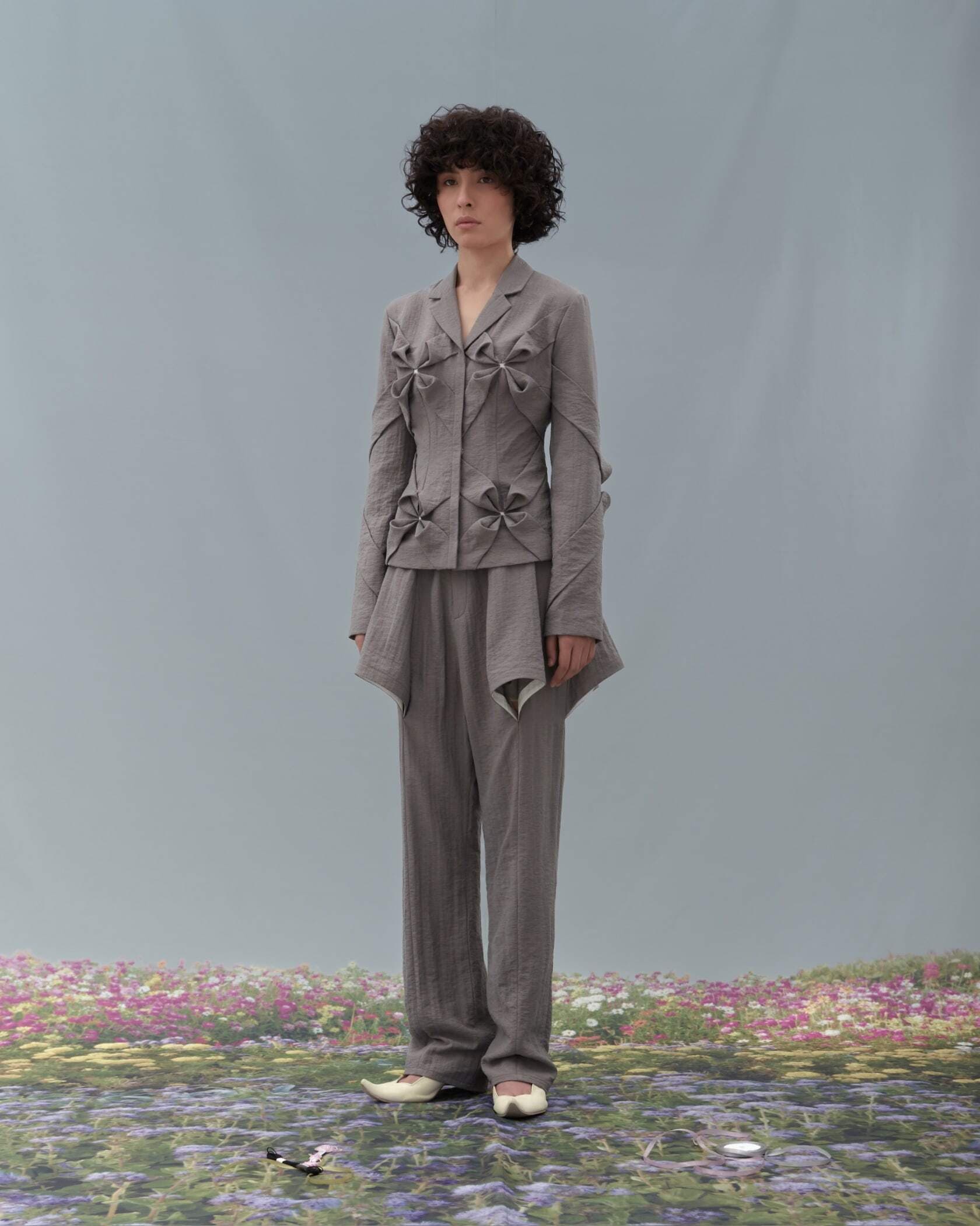 Smocked Flower Blazer