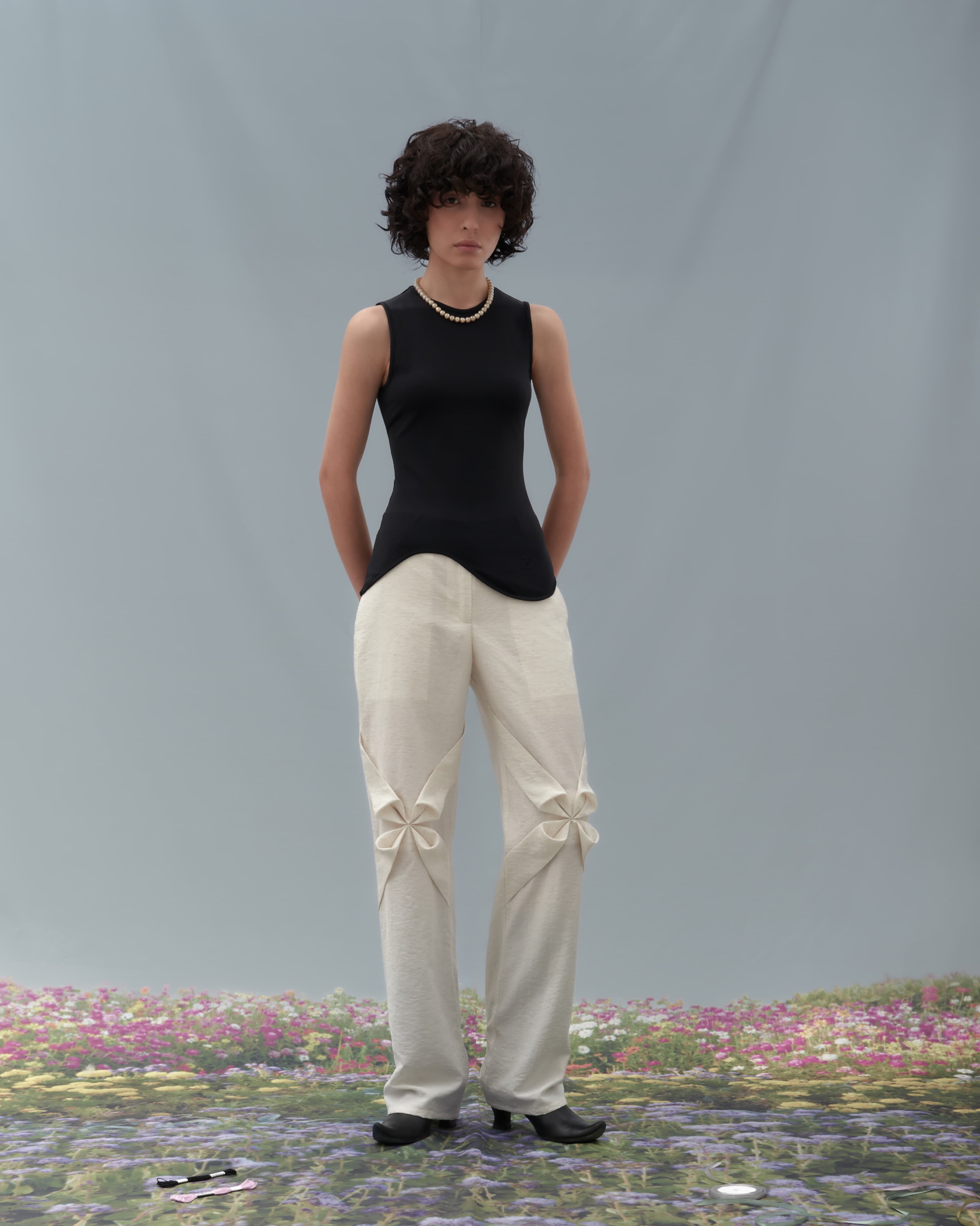 Smocked Flower Pants