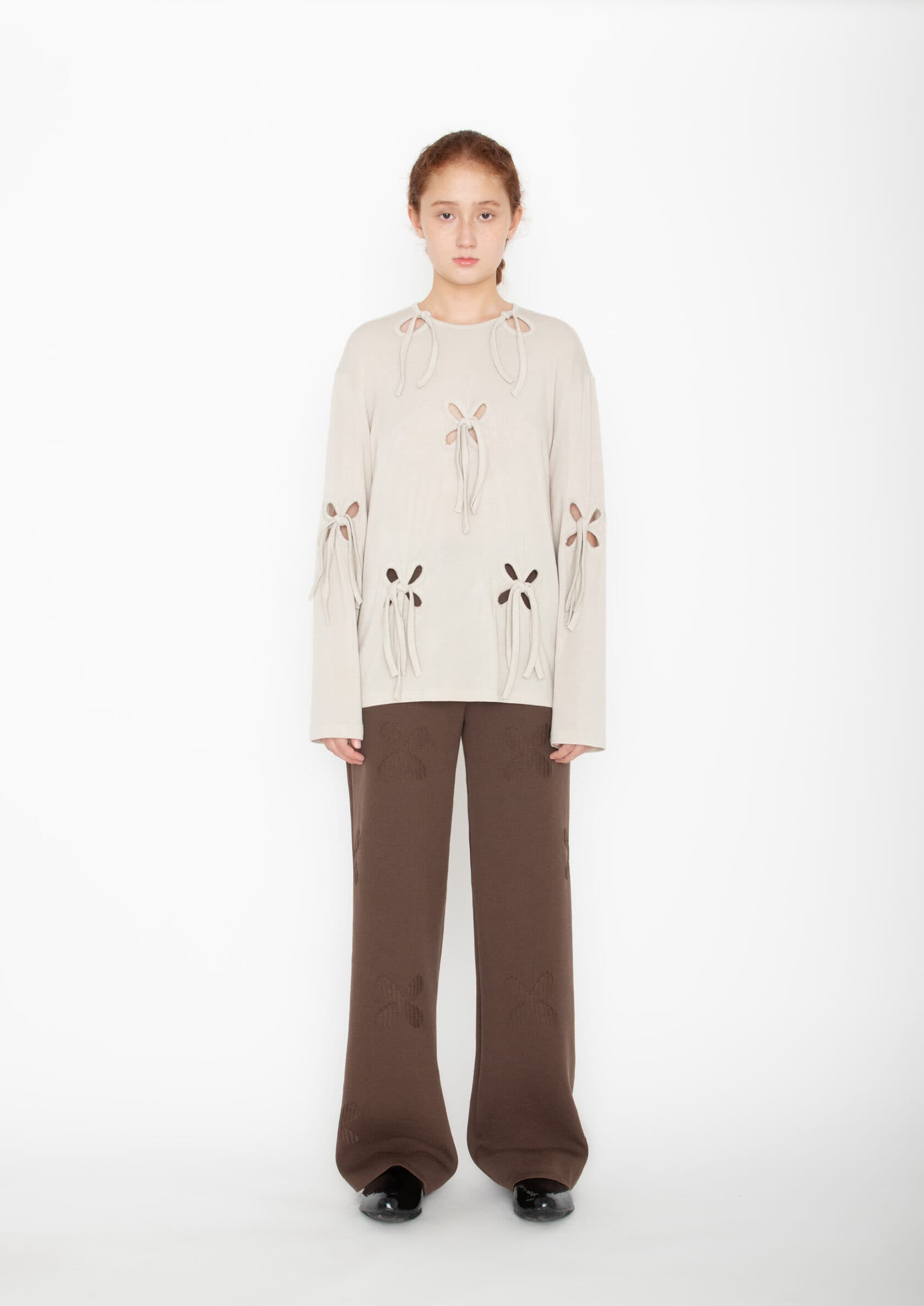 Unisex Knit Wool Petal Long Sleeve Top