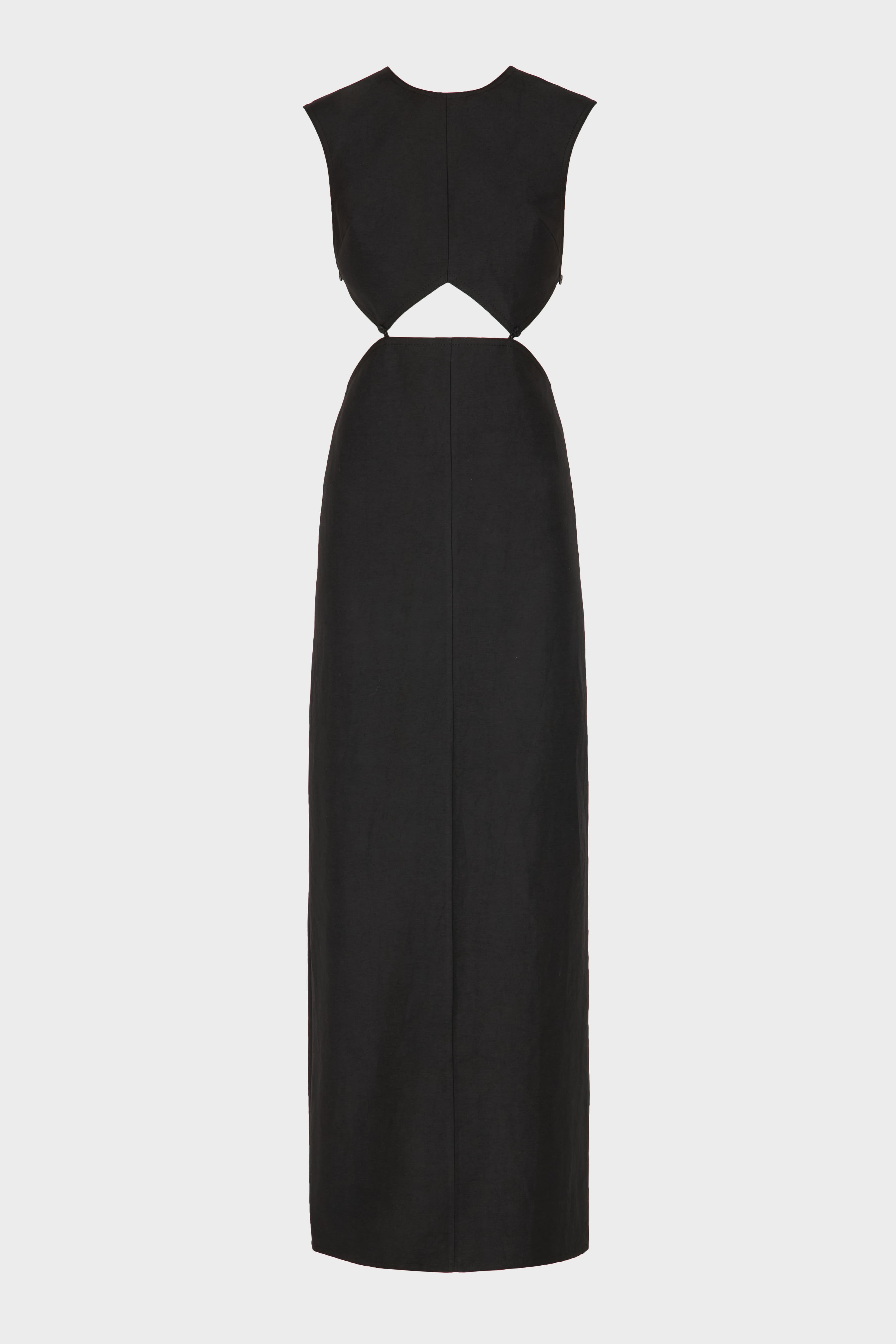 Watered Silk Elongated Dress-Squares