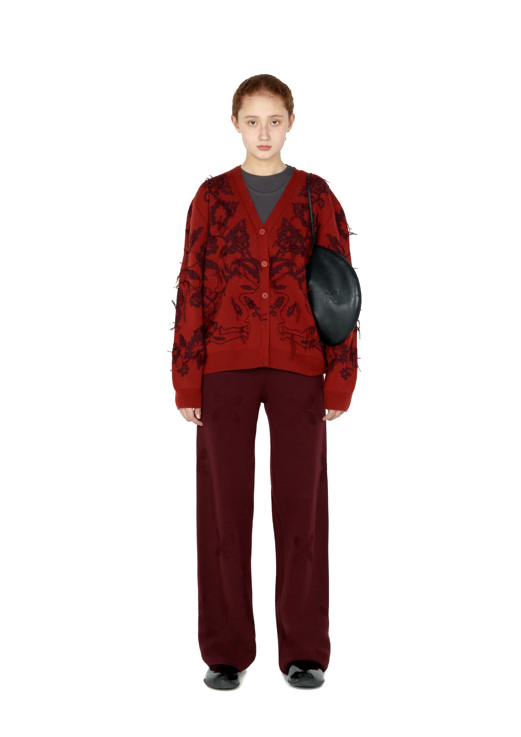 Wool Petal Pattern Pants