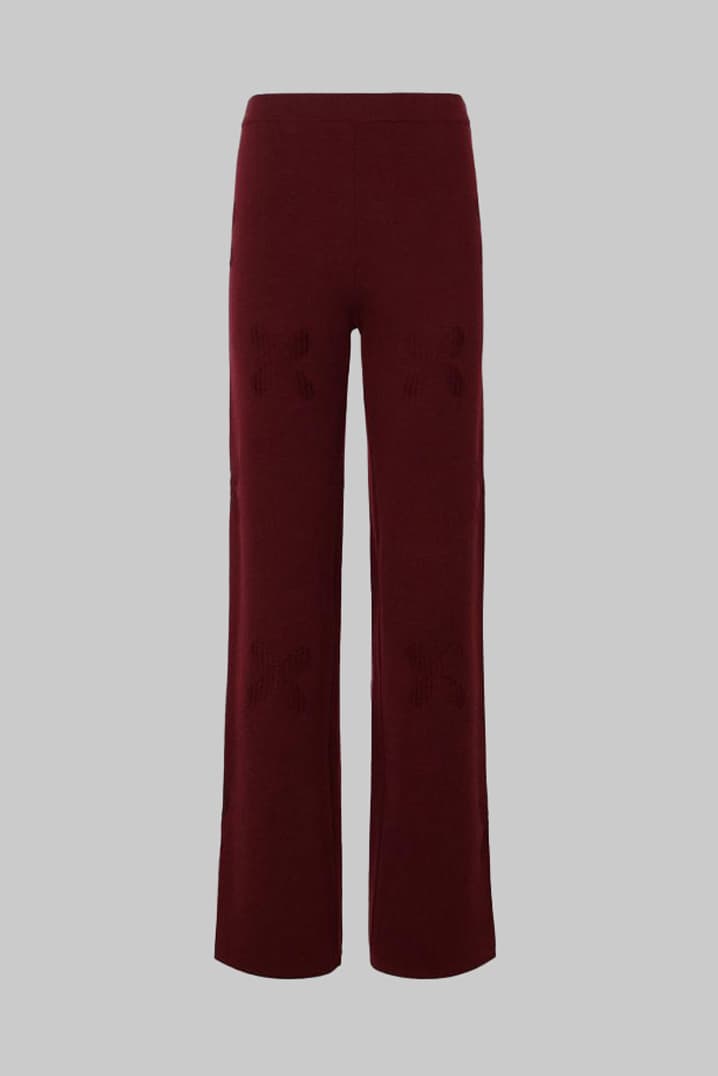 Wool Petal Pattern Pants